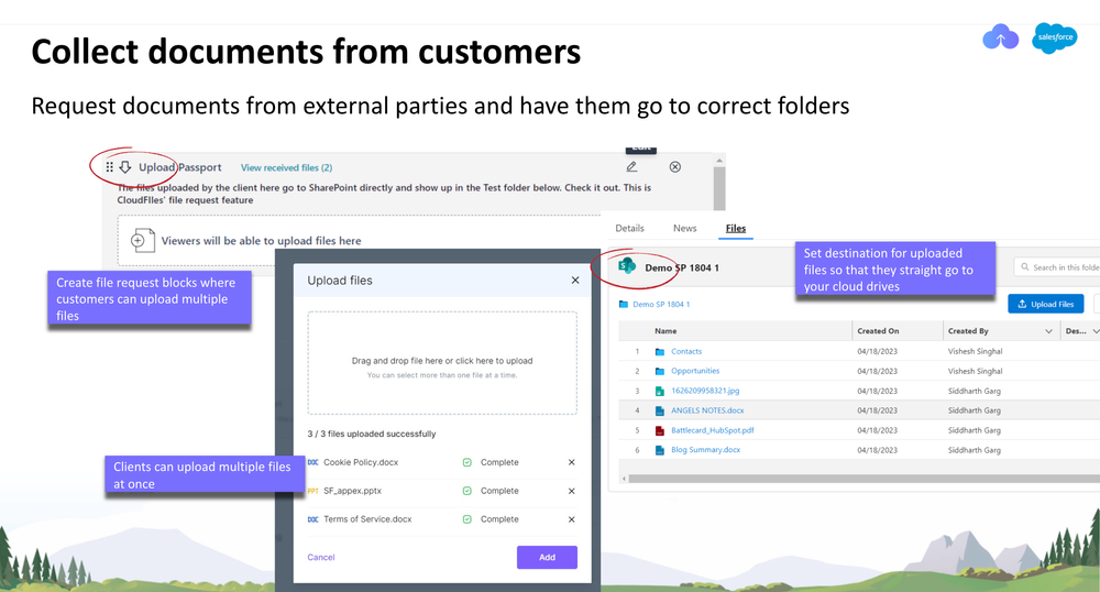 Collect documents from customers