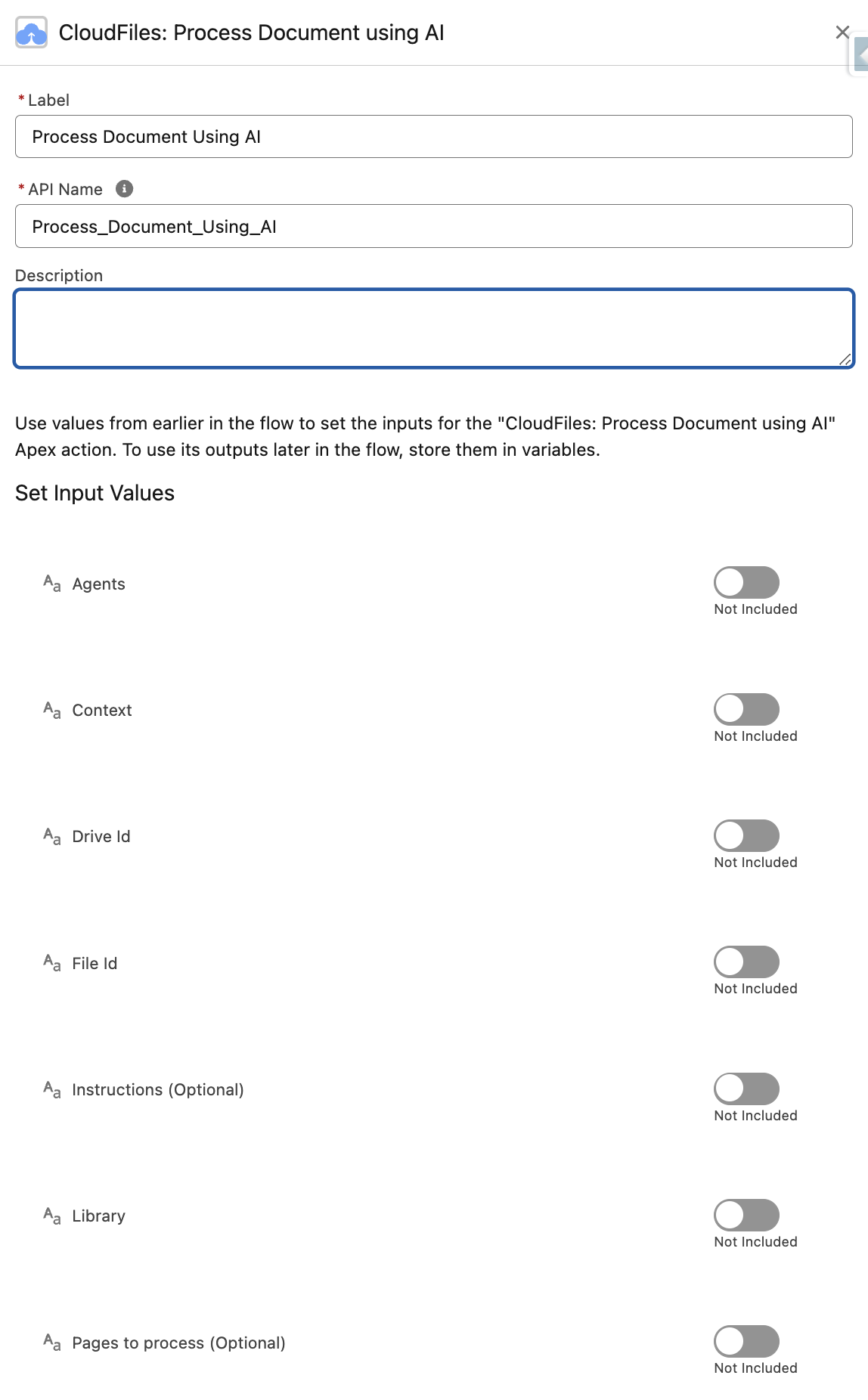CloudFiles Flow Actions - Process Document using AI.png