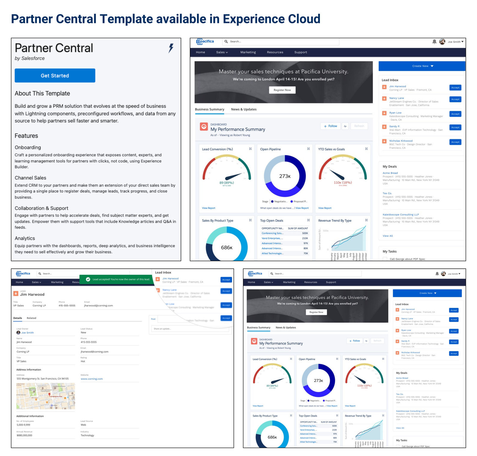 preview of Partner Central Template available in Salesforce Experience Cloud