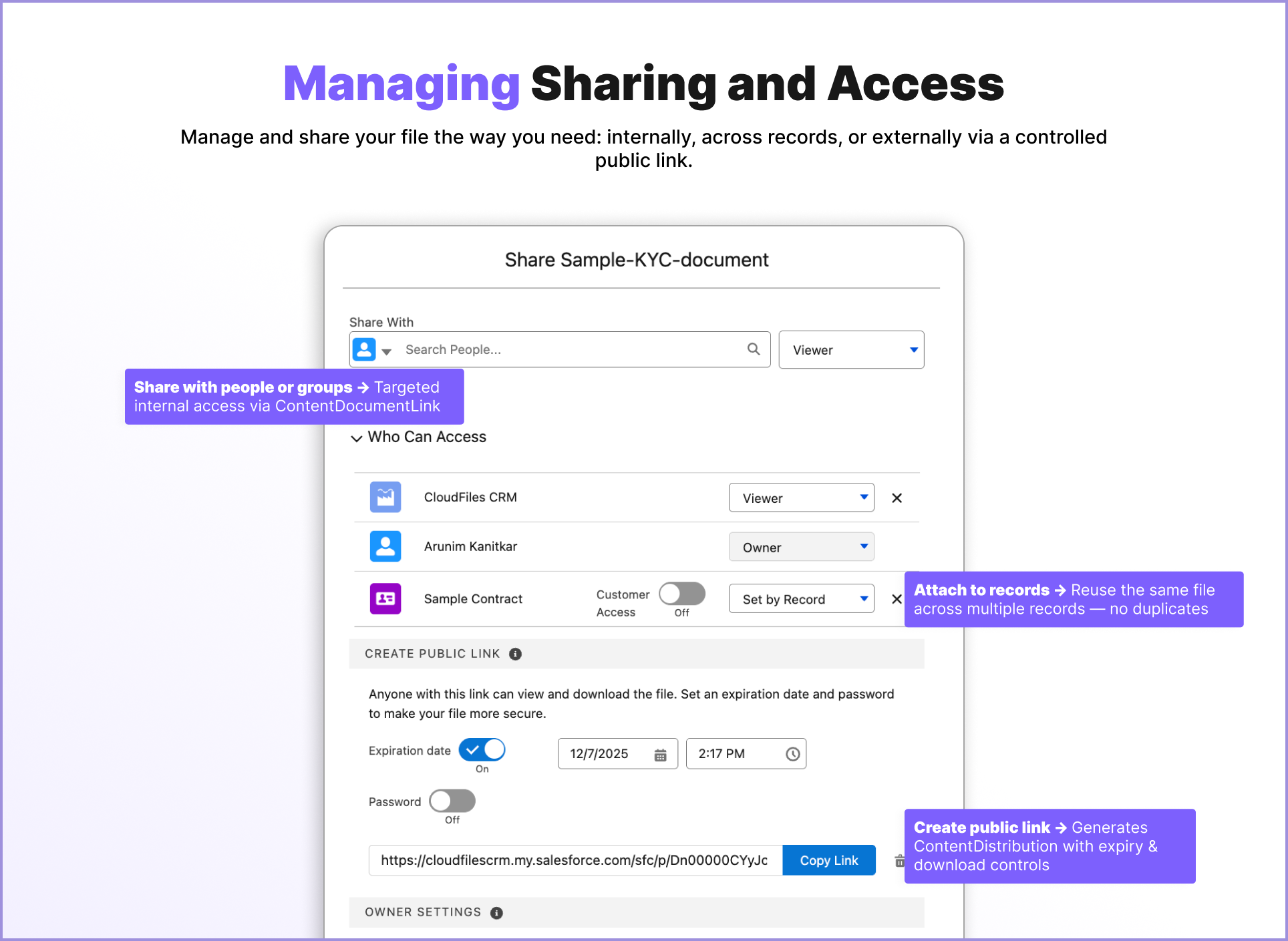 Managing file sharing and access