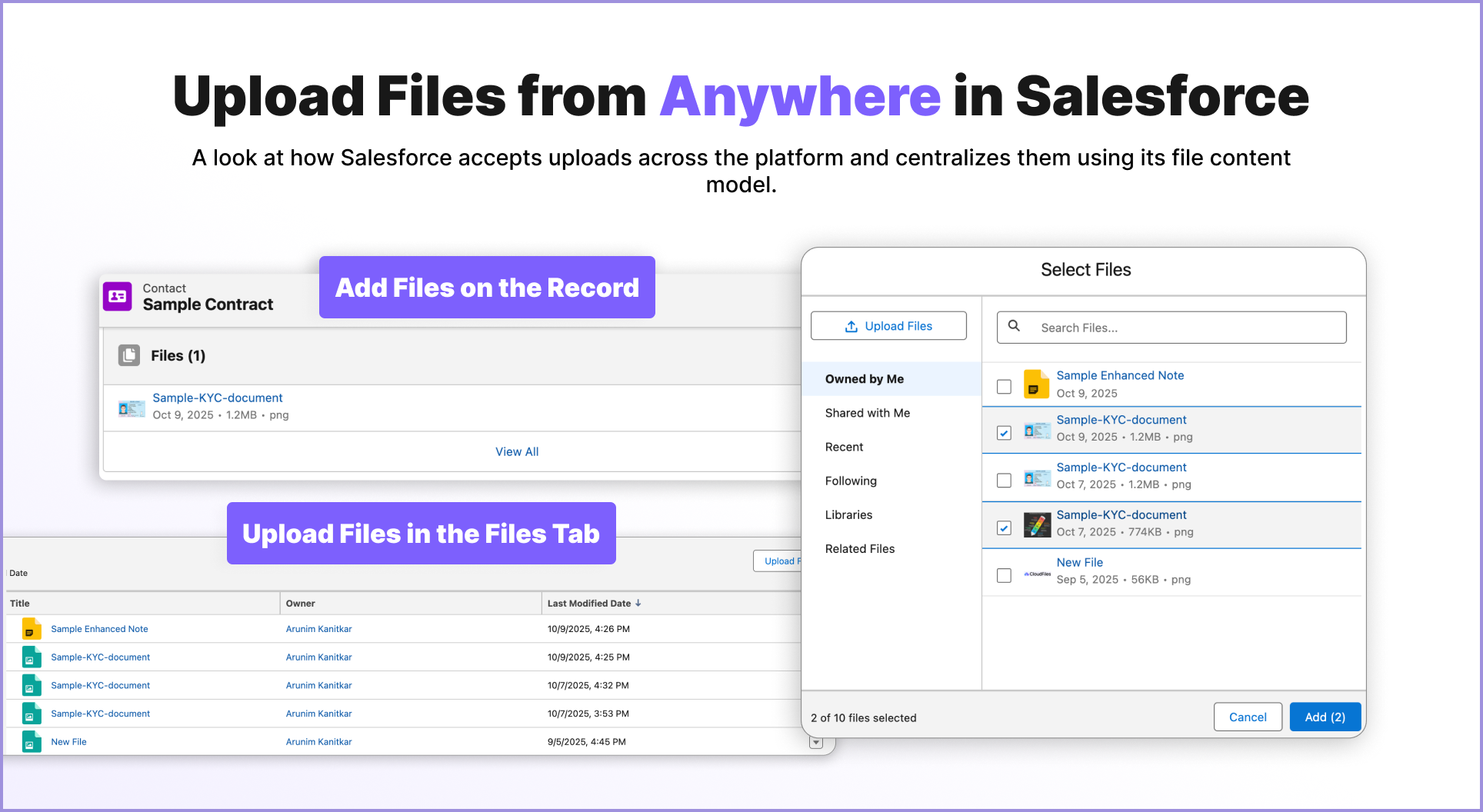 Upload files from anywhere