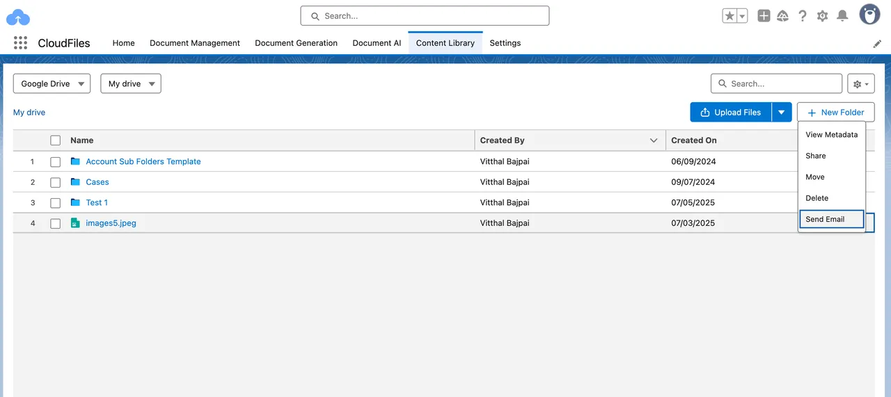 CloudFiles Content Library Widget