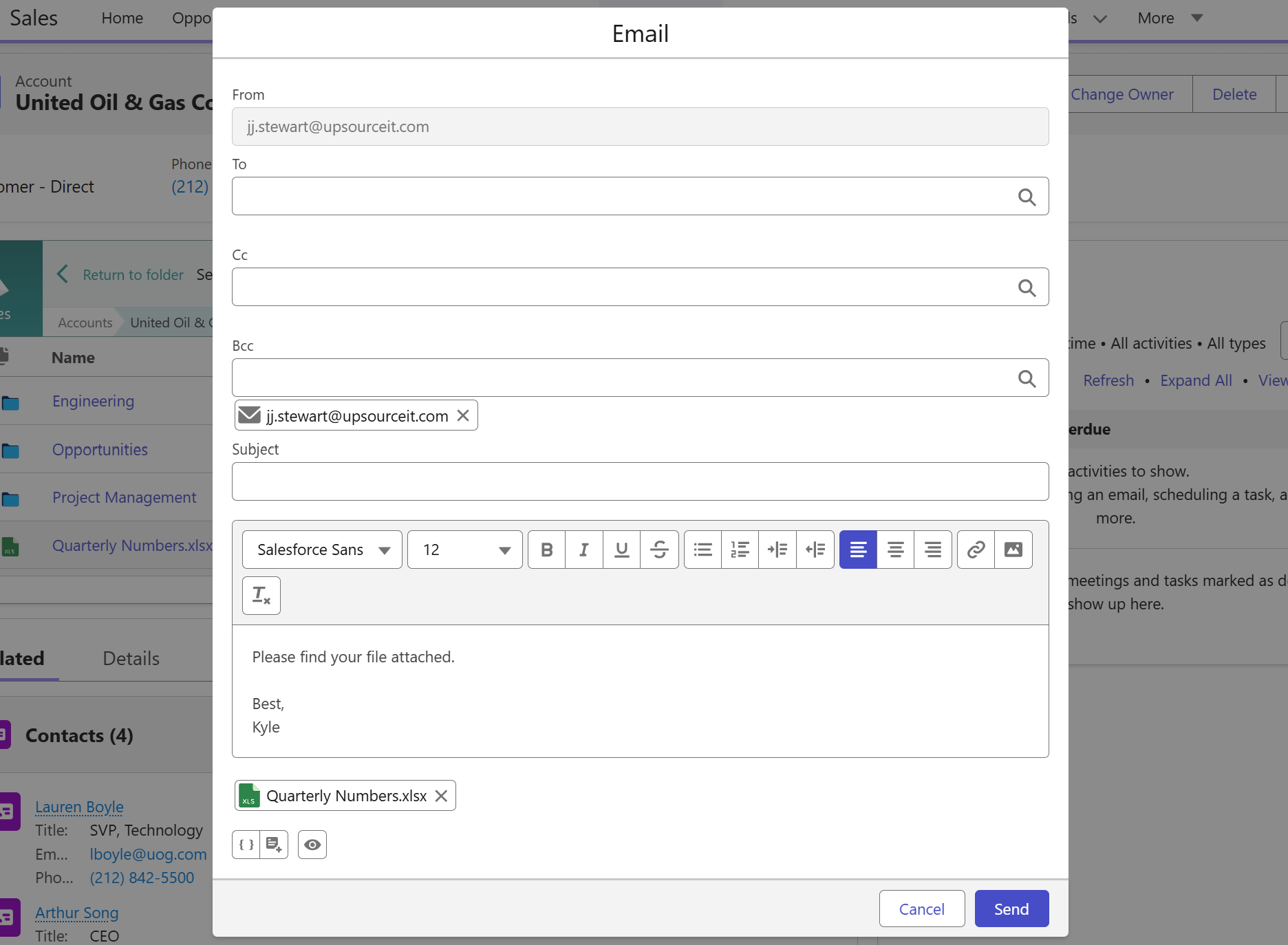 Share files or folders via Email
