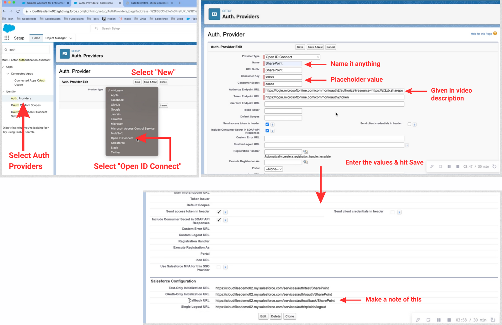 Step 3- Create Authentication Provider for SharePoint Online via Azure 