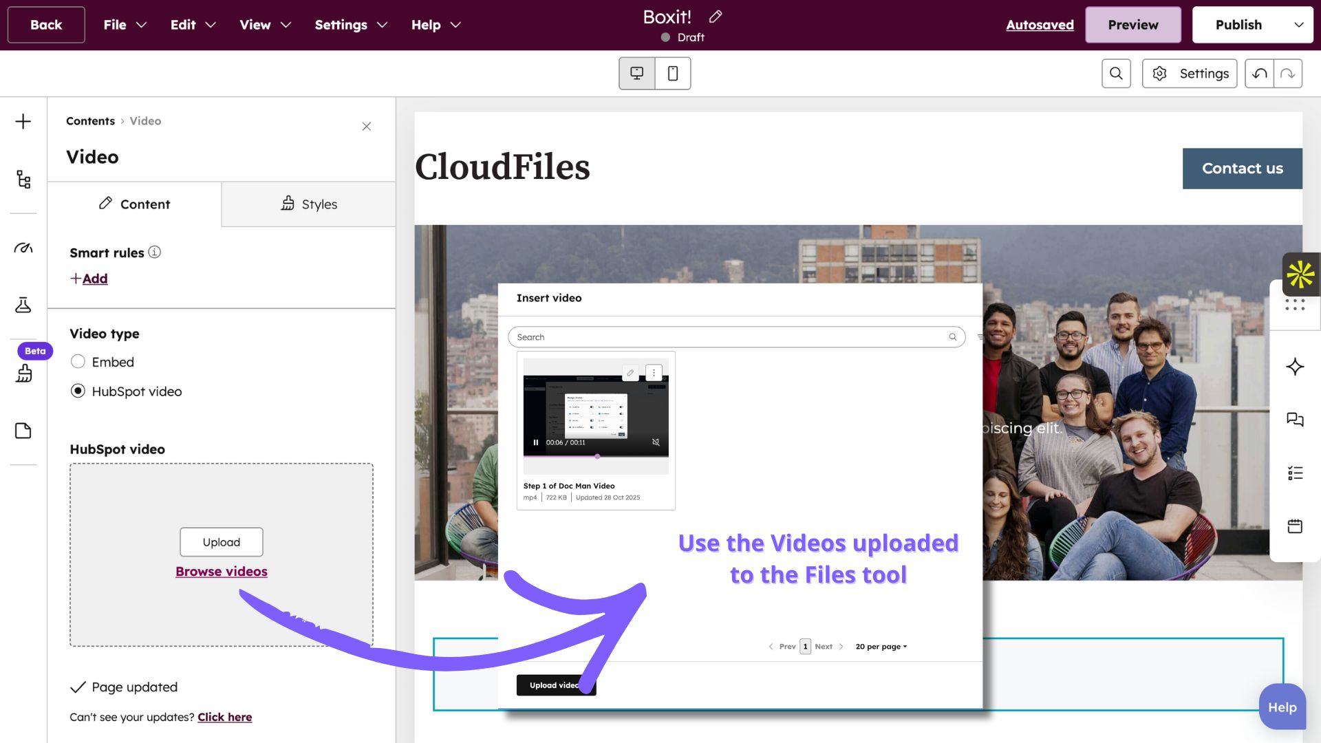 Accessing File Manager When Adding Videos