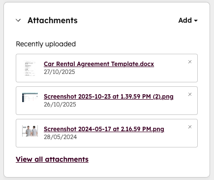 HubSpot Attachments
