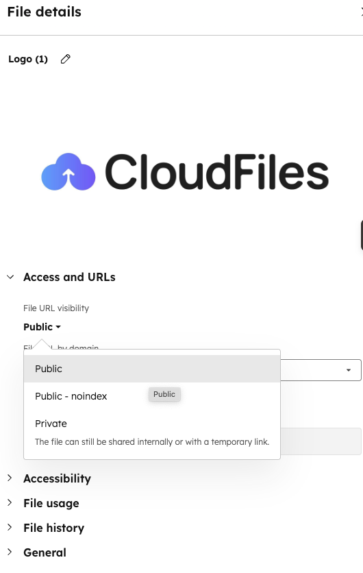 File Visibility Control