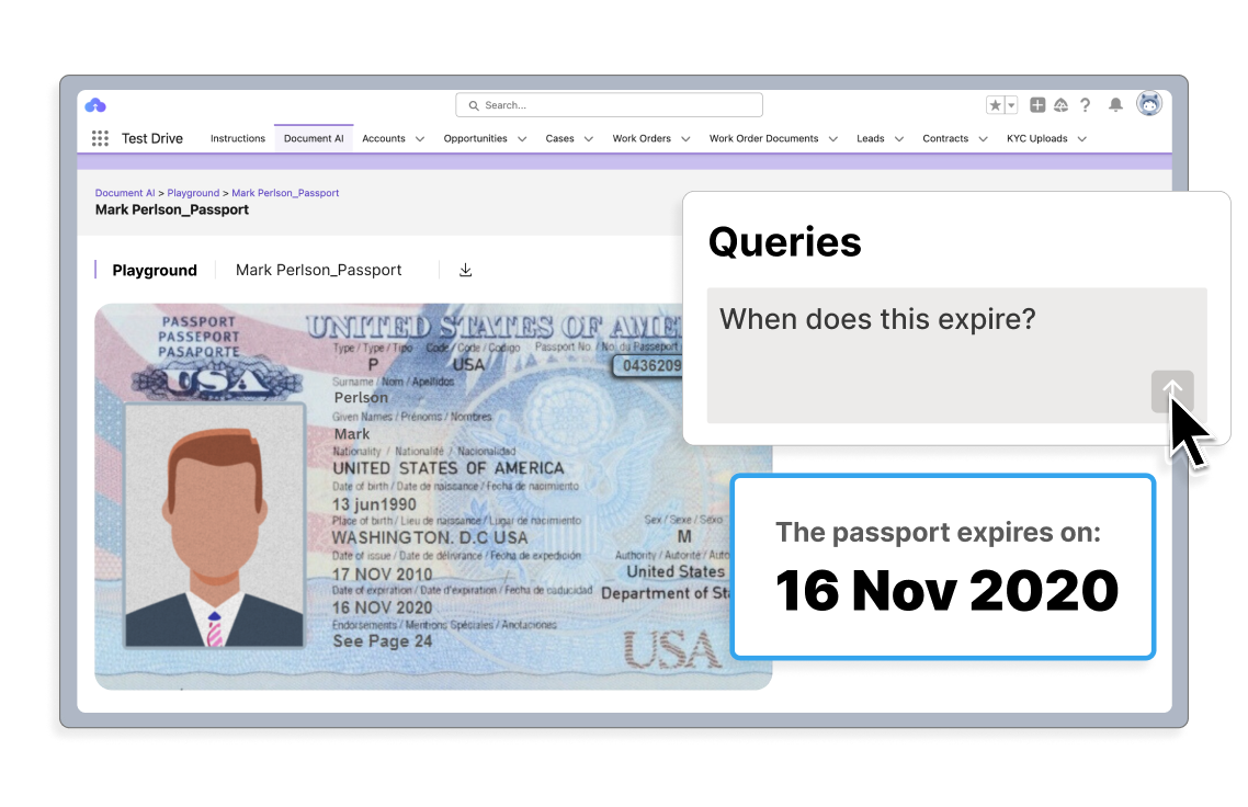CloudFiles AI Playground answering a natural-language document query