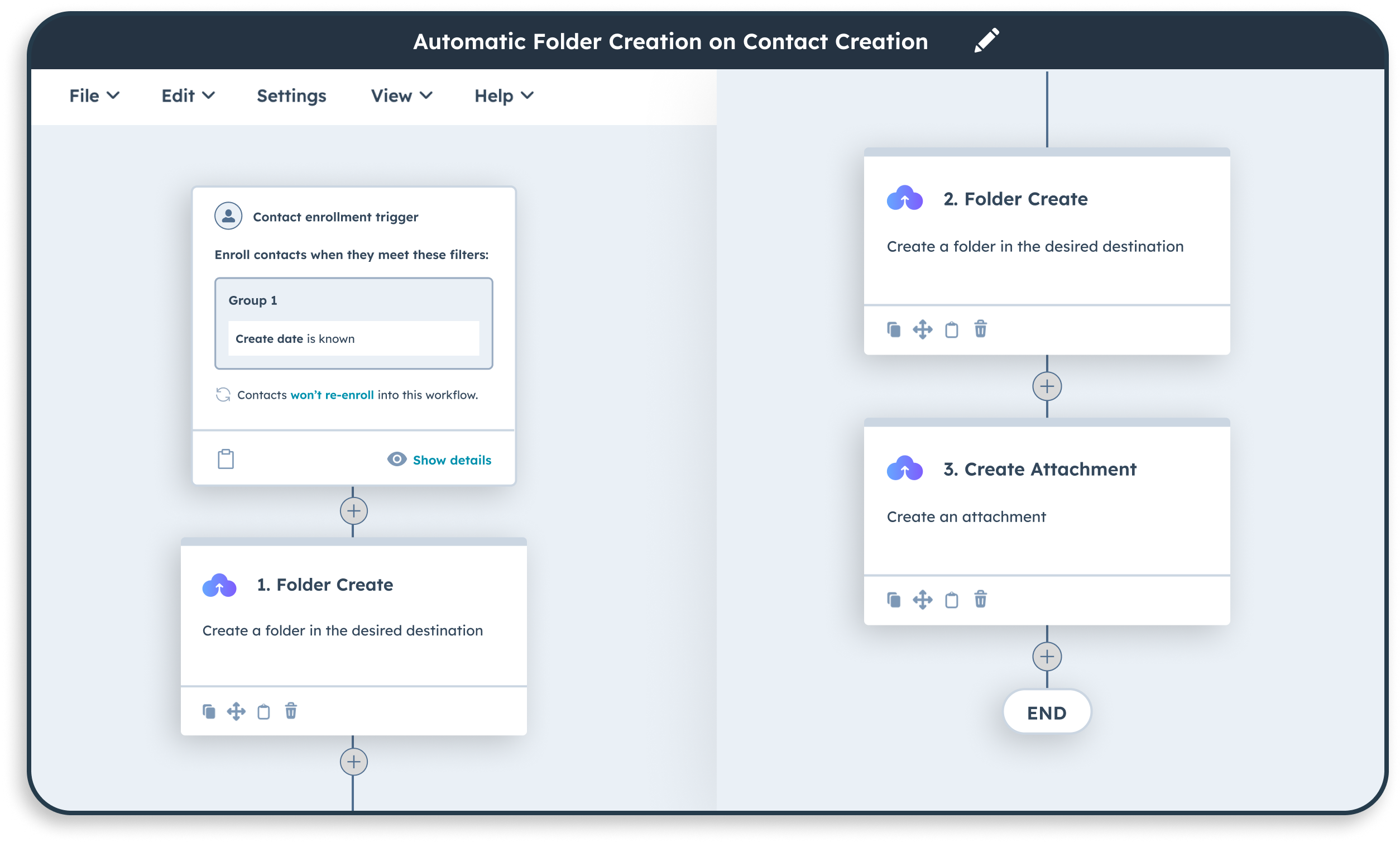 CloudFiles workflow automation inside HubSpot