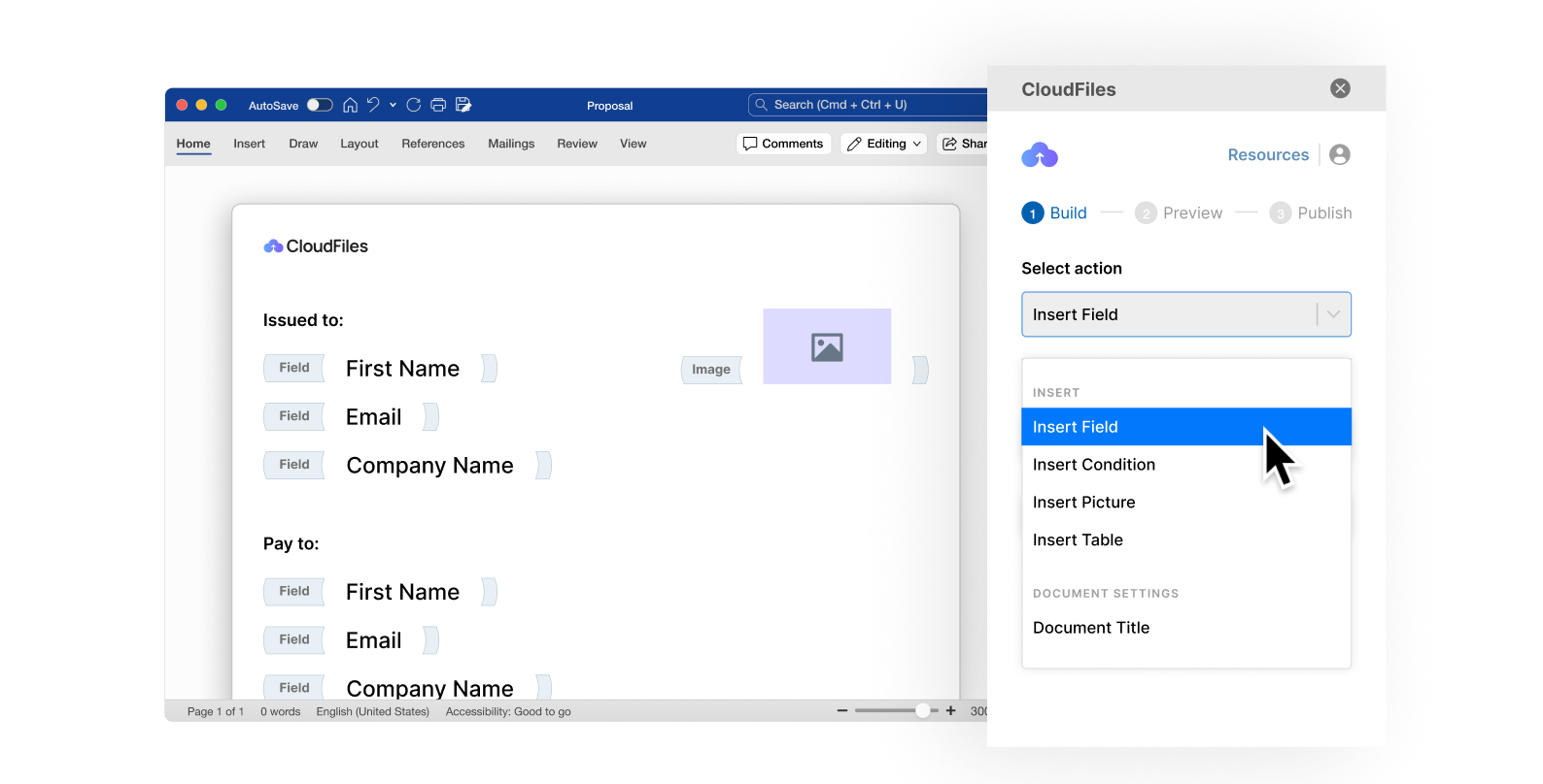 Generating a document from a CRM record with CloudFiles