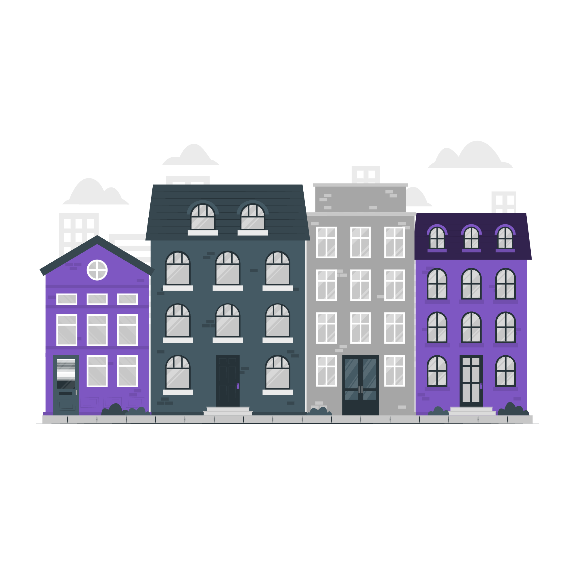 Illustration of real estate and construction buildings